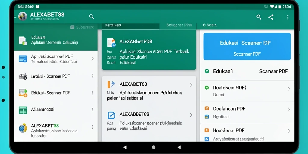 Tampilan antarmuka ALEXABET88 dengan fungsi Scanner PDF yang intuitif.