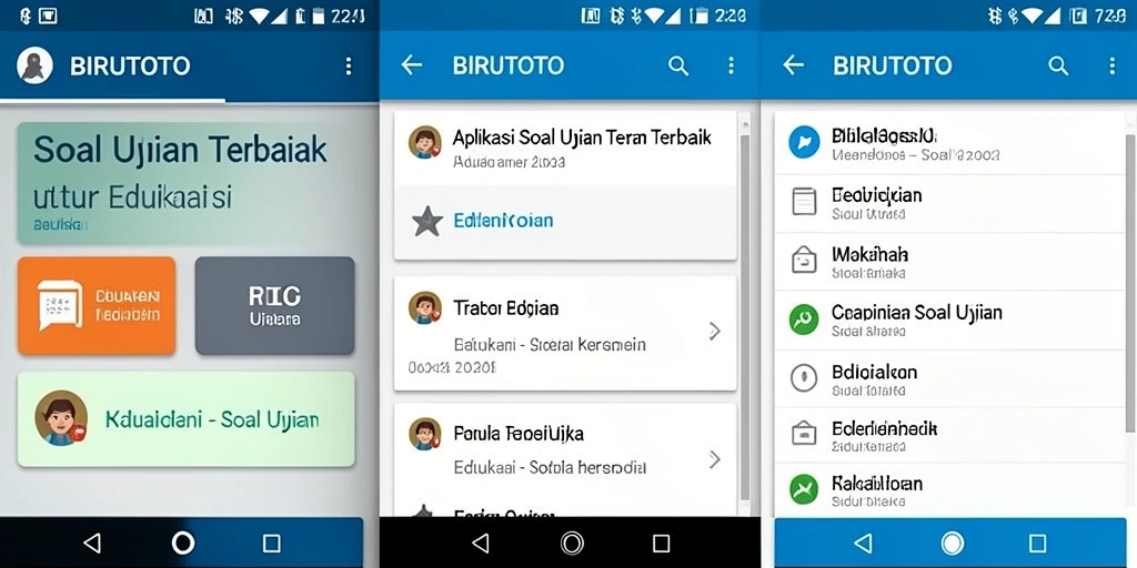 Antarmuka aplikasi BIRUTOTO untuk Soal Ujian.
