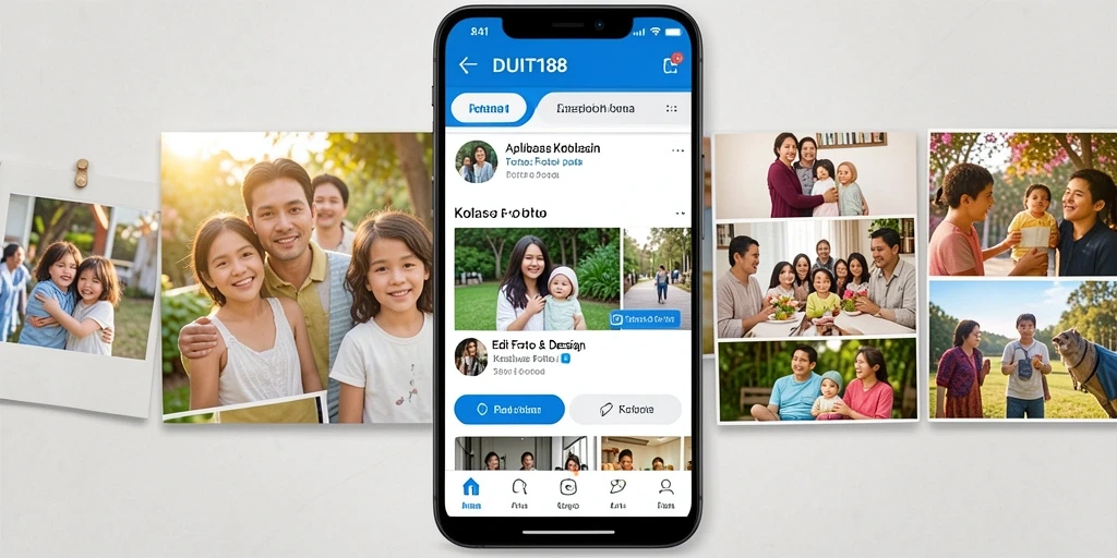 Screenshot utama tampilan antarmuka aplikasi Kolase Foto DUIT188.