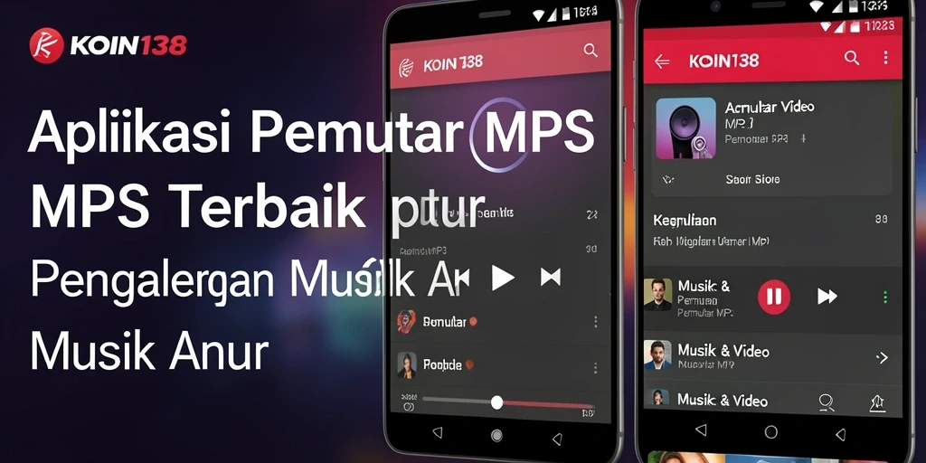 Tampilan antarmuka aplikasi Pemutar MP3 KOIN138 yang modern.