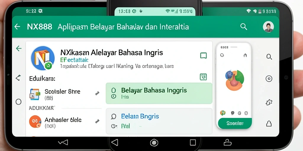 Screenshot antarmuka aplikasi Belajar Bahasa Inggris NX888.