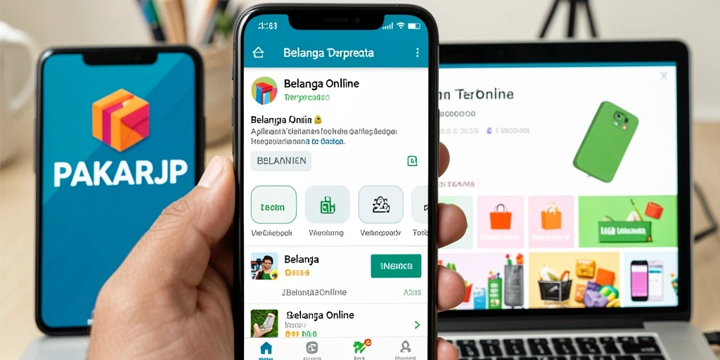 Antarmuka aplikasi PAKARJP yang menarik dan fungsional untuk belanja online.
