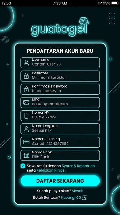 Daftar Akun Baru Guatogel untuk Pemain Android